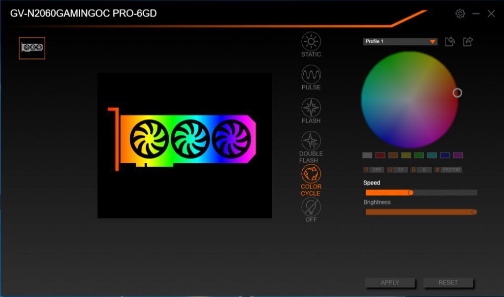 Gigabyte RTX 2060 Gaming OC Pro RGB software