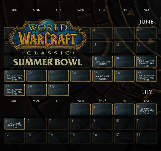 World Of Warcraft Classic summer bowl