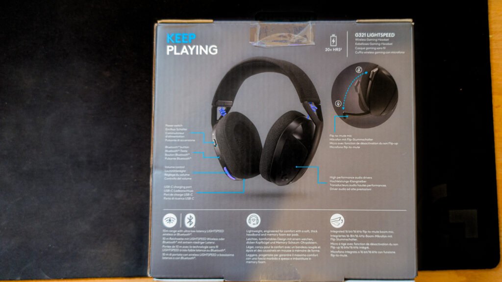 Logitech G321 Lightspeed Box Back
