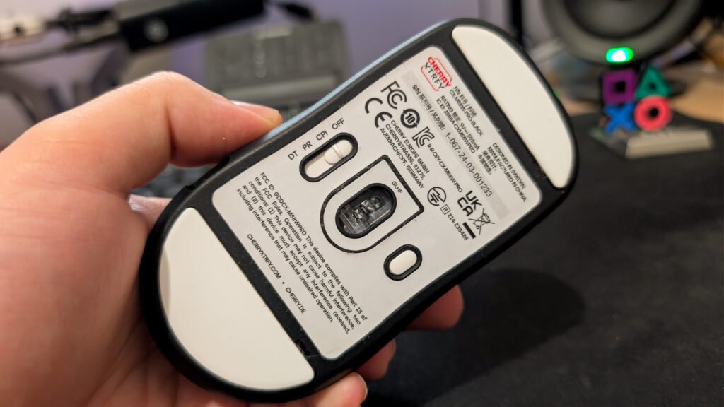 Cherry XTRFY M68 Wireless Mouse Bottom switch