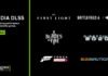 Banner promoting NVIDIA DLSS: left text about accelerating performance with a green Learn More button; multiple game logos across a black background with an RTX badge bottom-left.